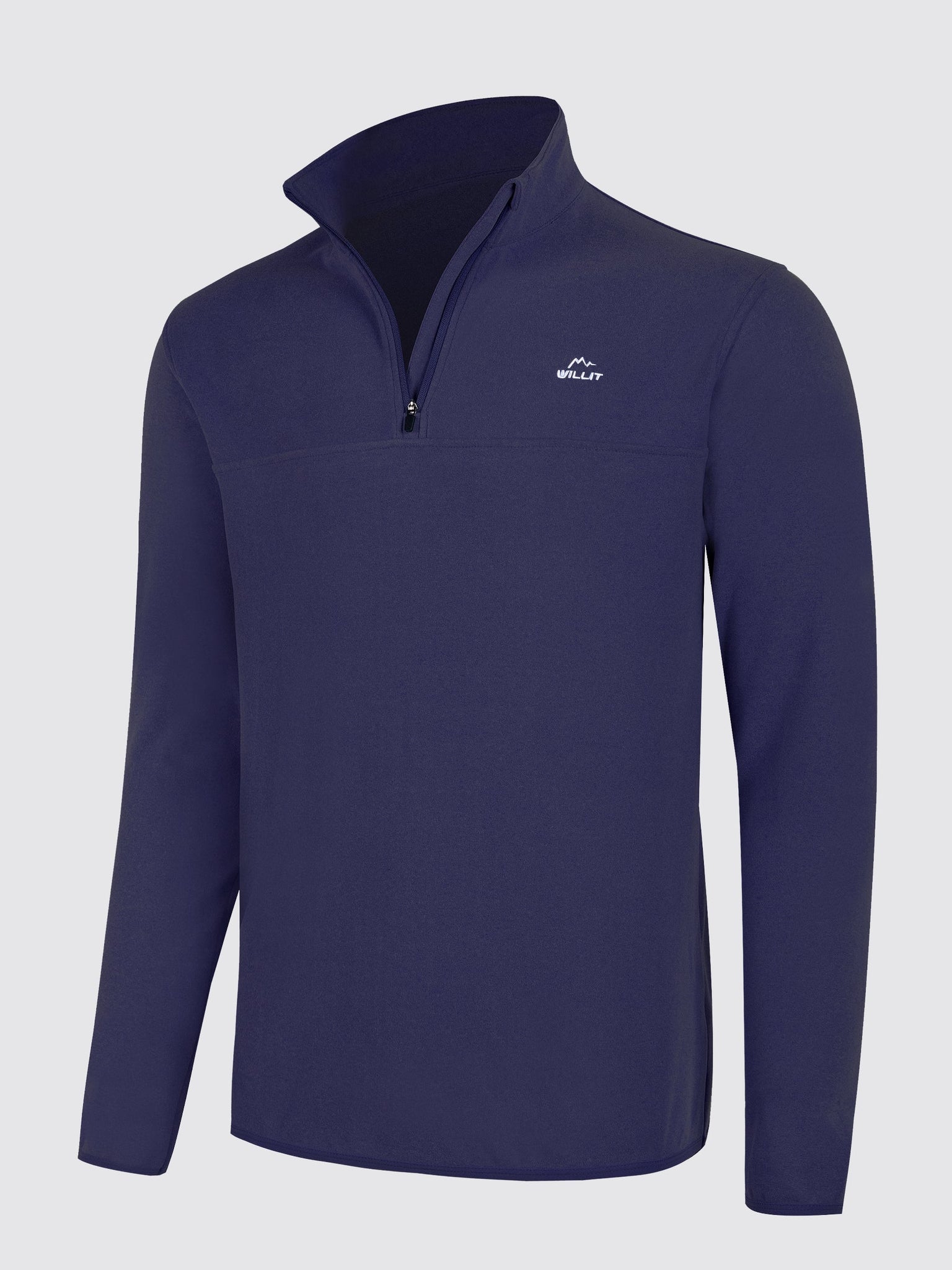 Willit Men's Fleece Pullover Lightweight Sportswear_Laydown_Navy1