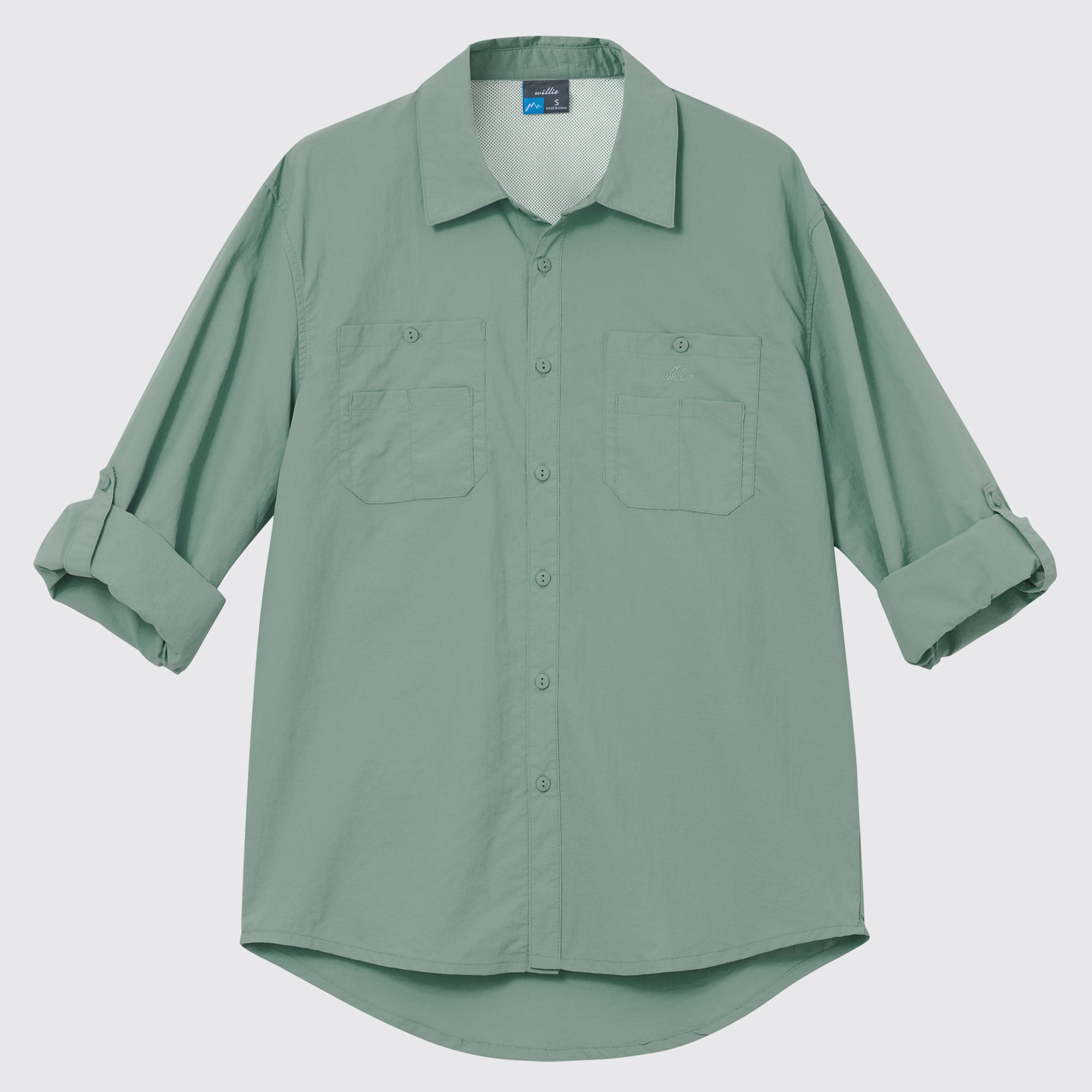 Men's Fishing Shirt Long Sleeve Hiking Shirts_SageGreen3