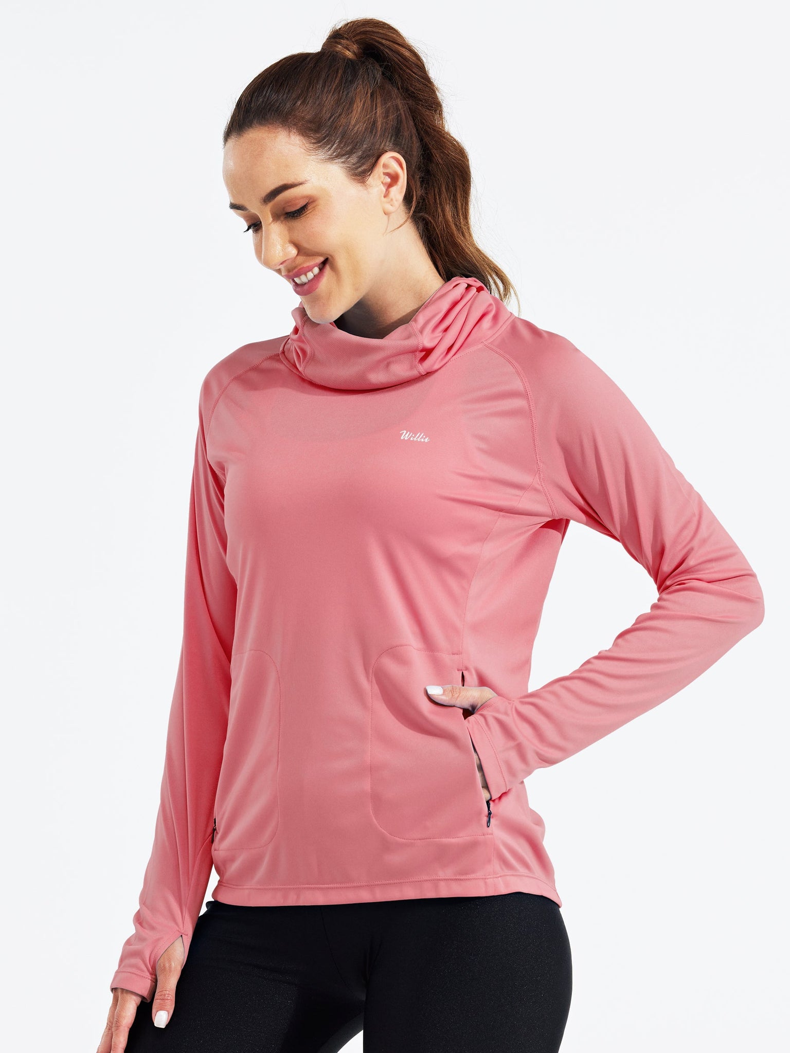 Women's Sun Protection Hoodie Long Sleeve with Face Mask Lightweight