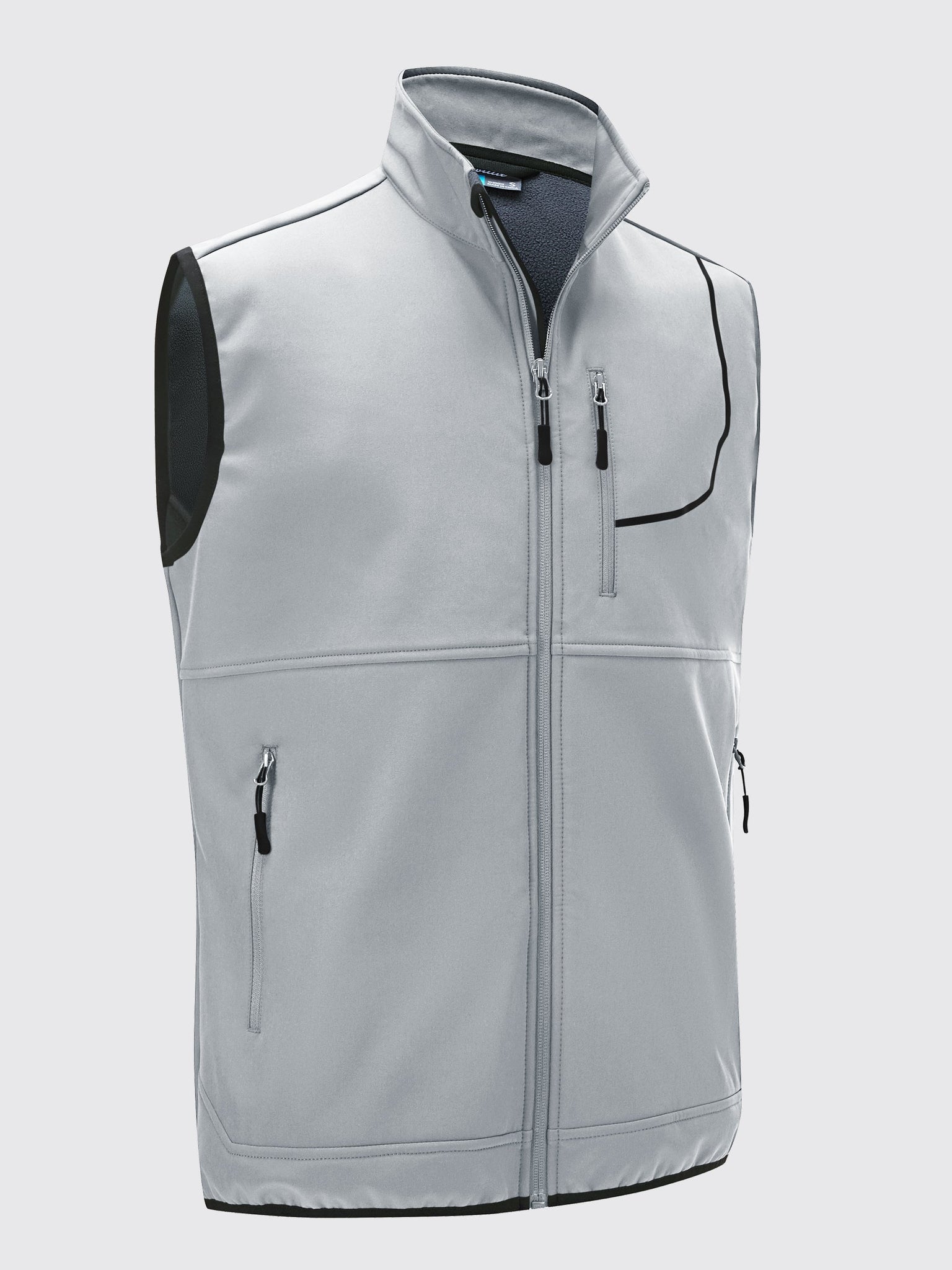 Willit Men's Softshell Vest Fleece Lined Outerwear_LightGray3