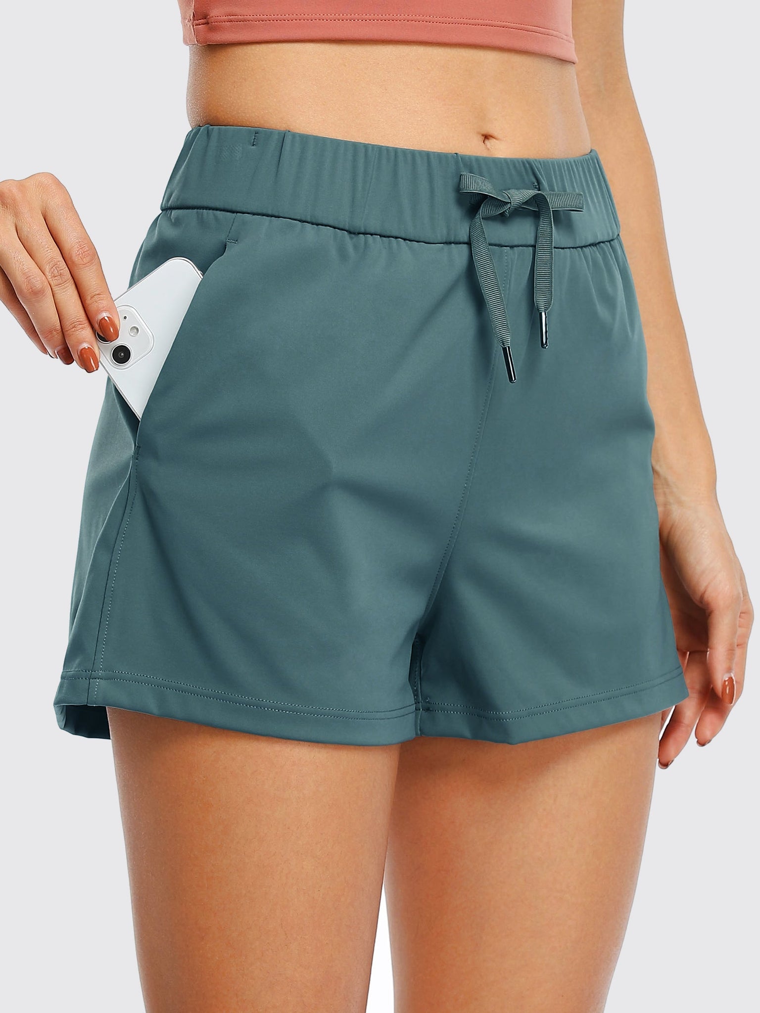 Willit Women's Summer 2.5 Inch Shorts_Mallard Green1