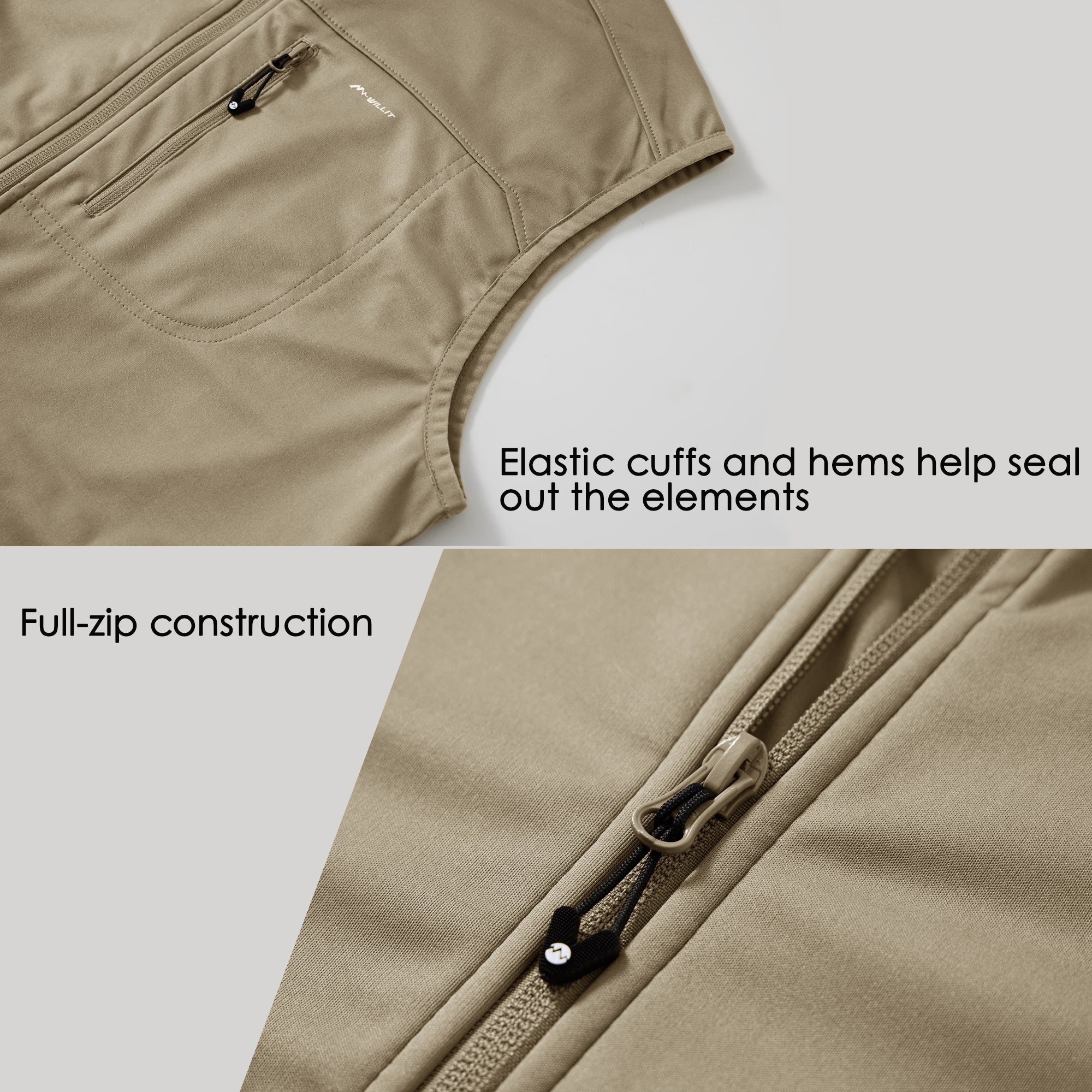 Men's Lightweight Softshell Vest_Sage_detail1
