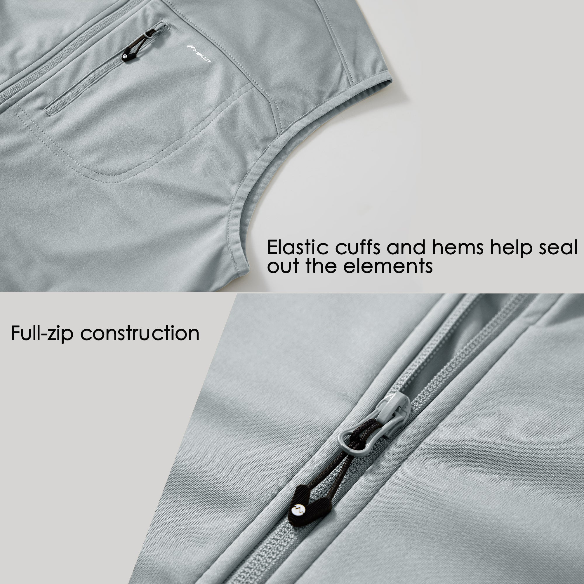 Men's Lightweight Softshell Vest_LightGray_detail2