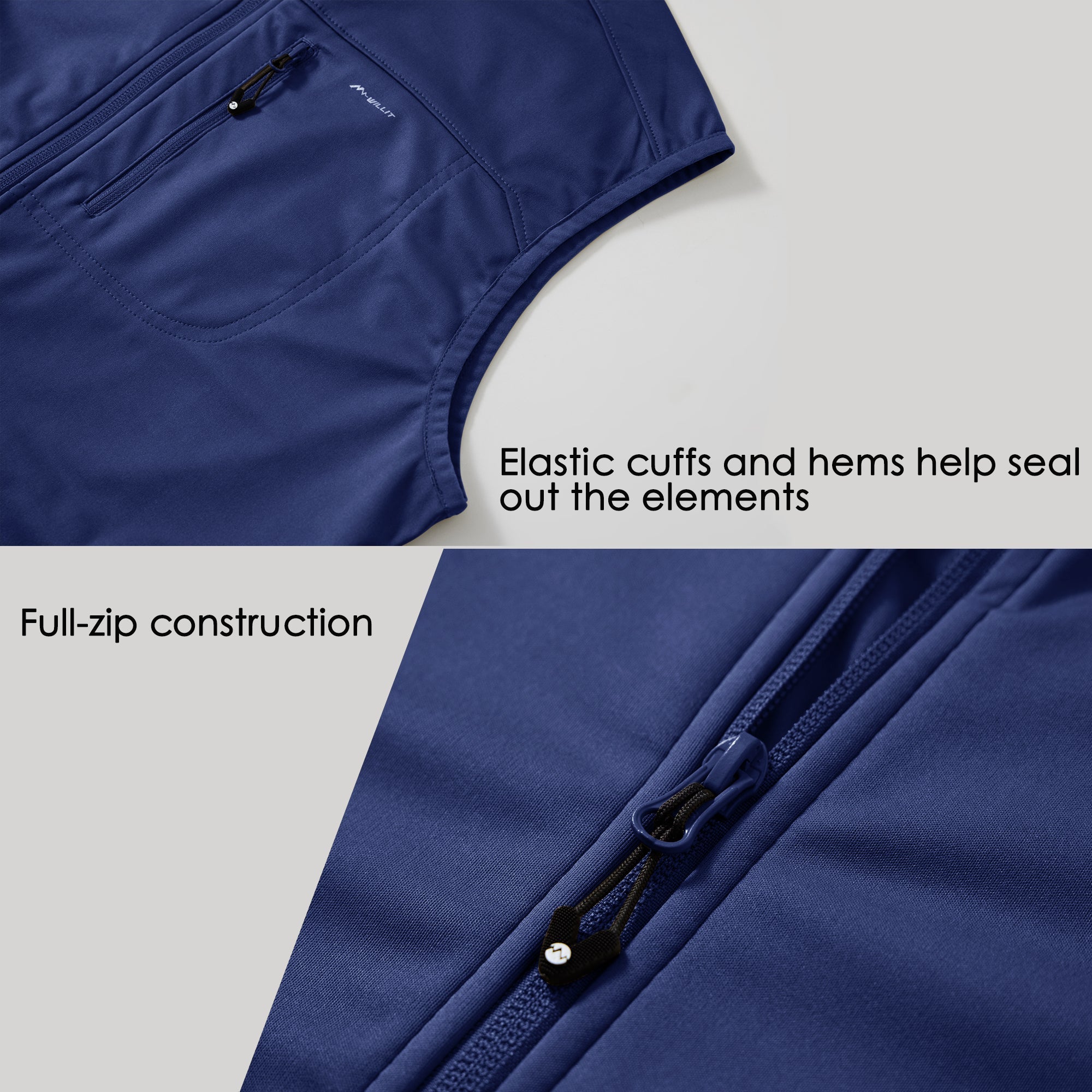 Men's Lightweight Softshell Vest_Blue_detail1