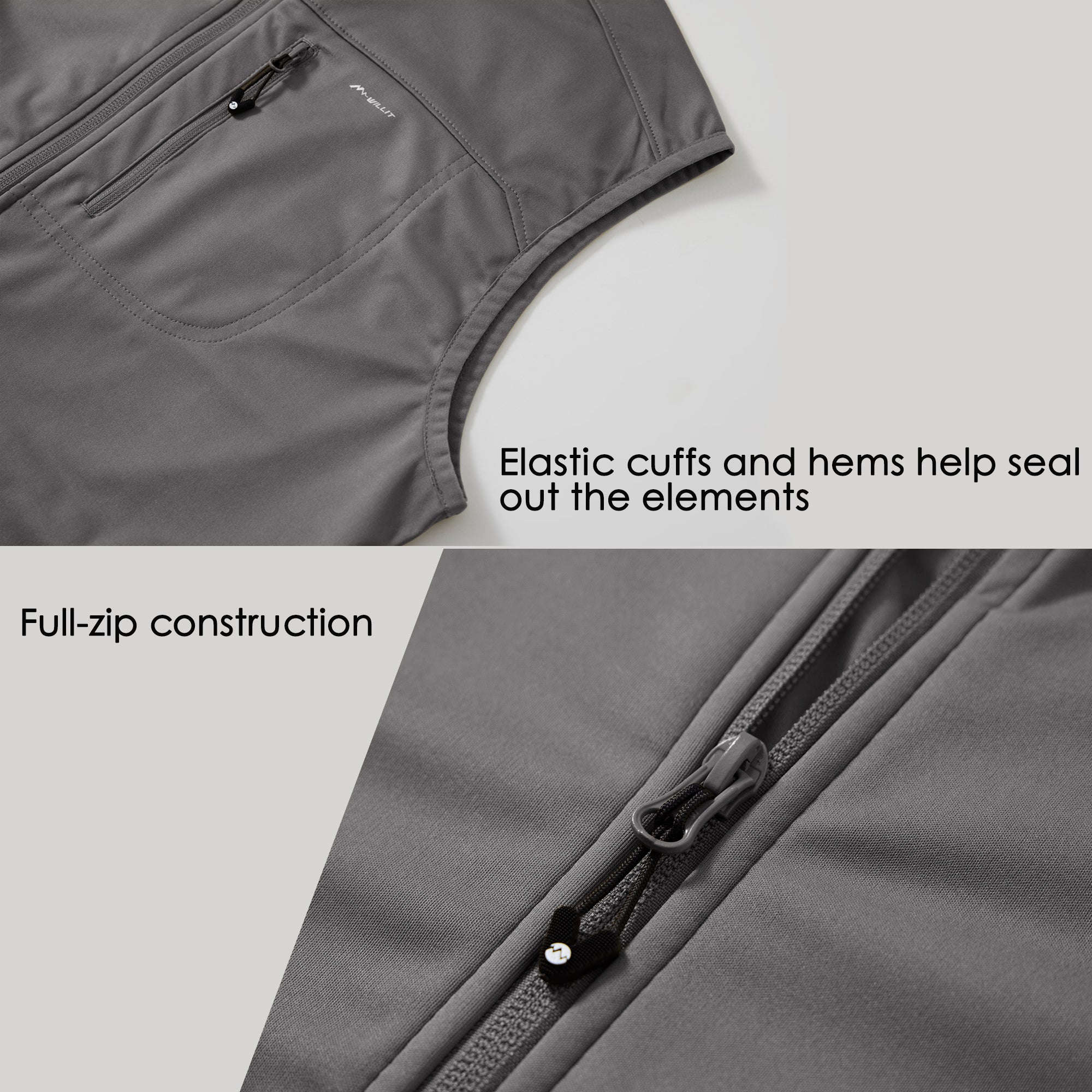 Men's Lightweight Softshell Vest_Gray_detail1
