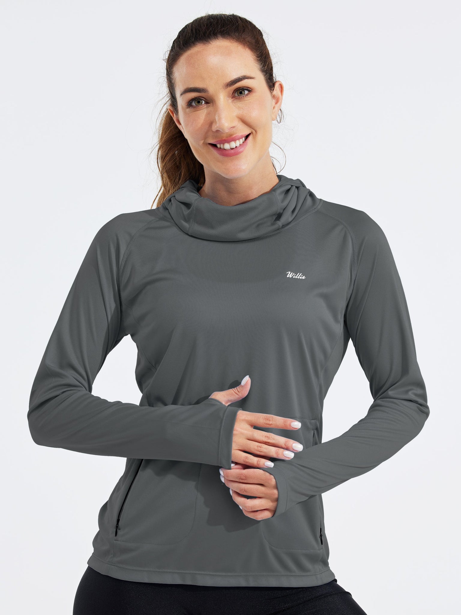 Women's Sun Protection Hoodie Long Sleeve with Face Mask Lightweight