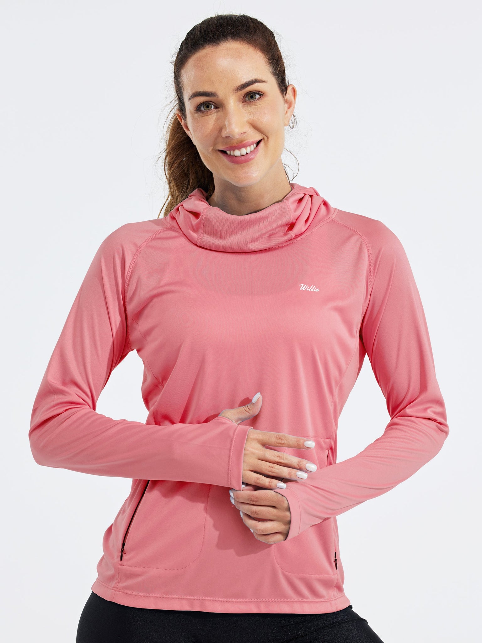 Women's Sun Protection Hoodie Long Sleeve with Face Mask Lightweight