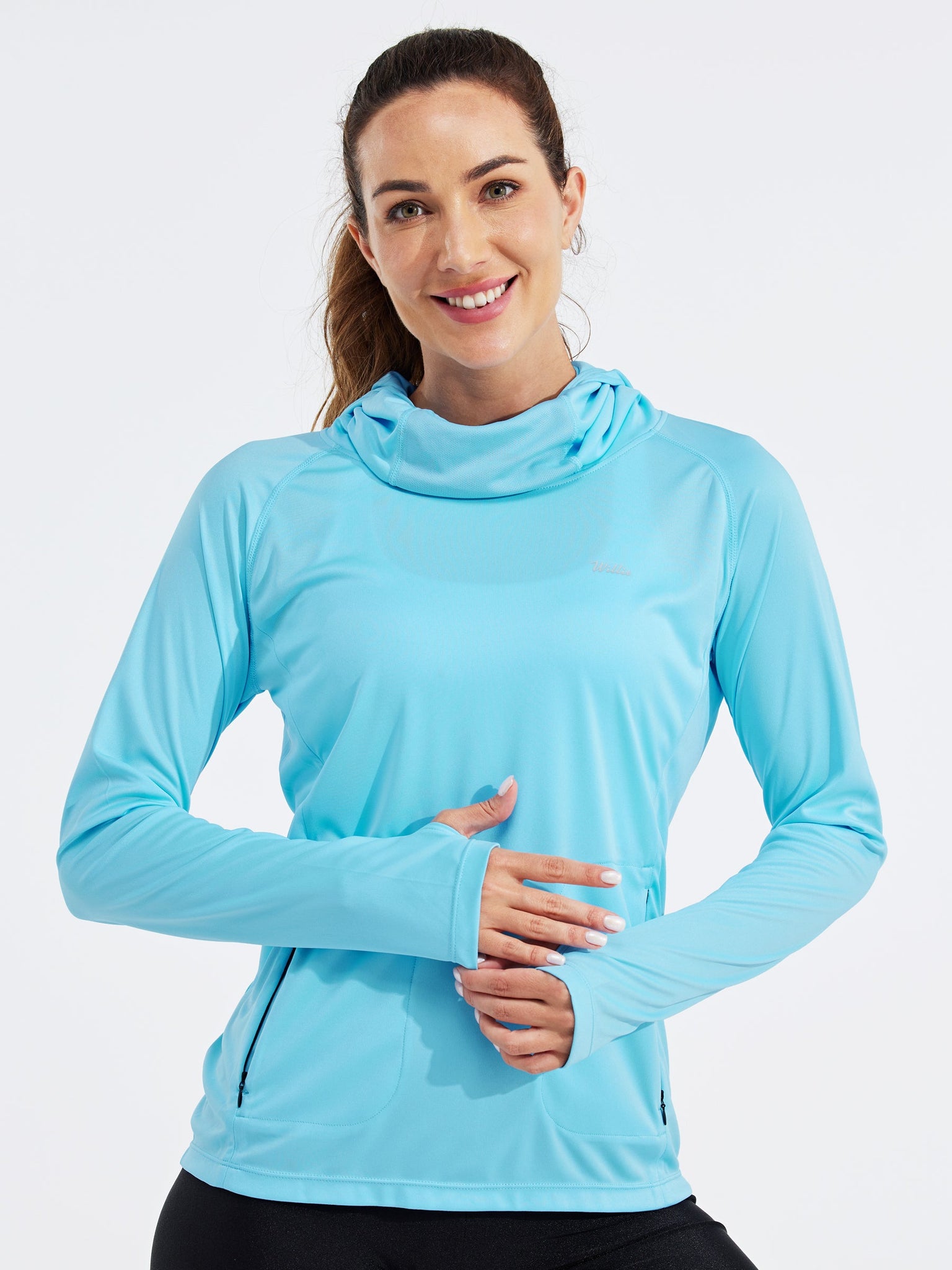 Women's Sun Protection Hoodie Long Sleeve with Face Mask Lightweight