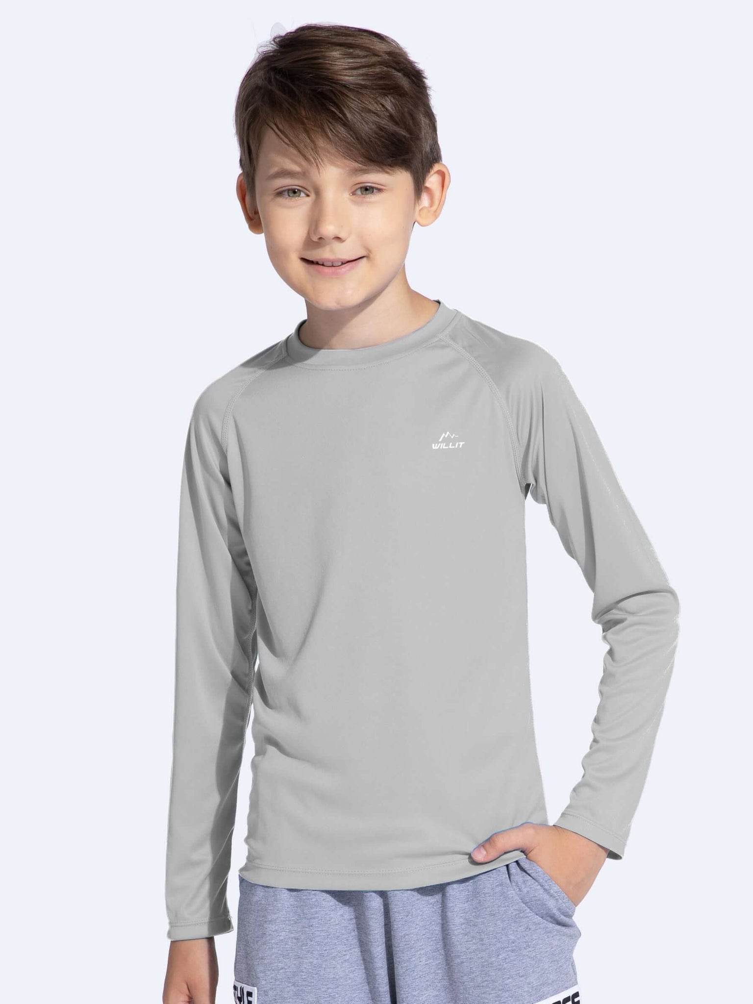 Boy's Long Sleeve Rash Guard Swim Shirts