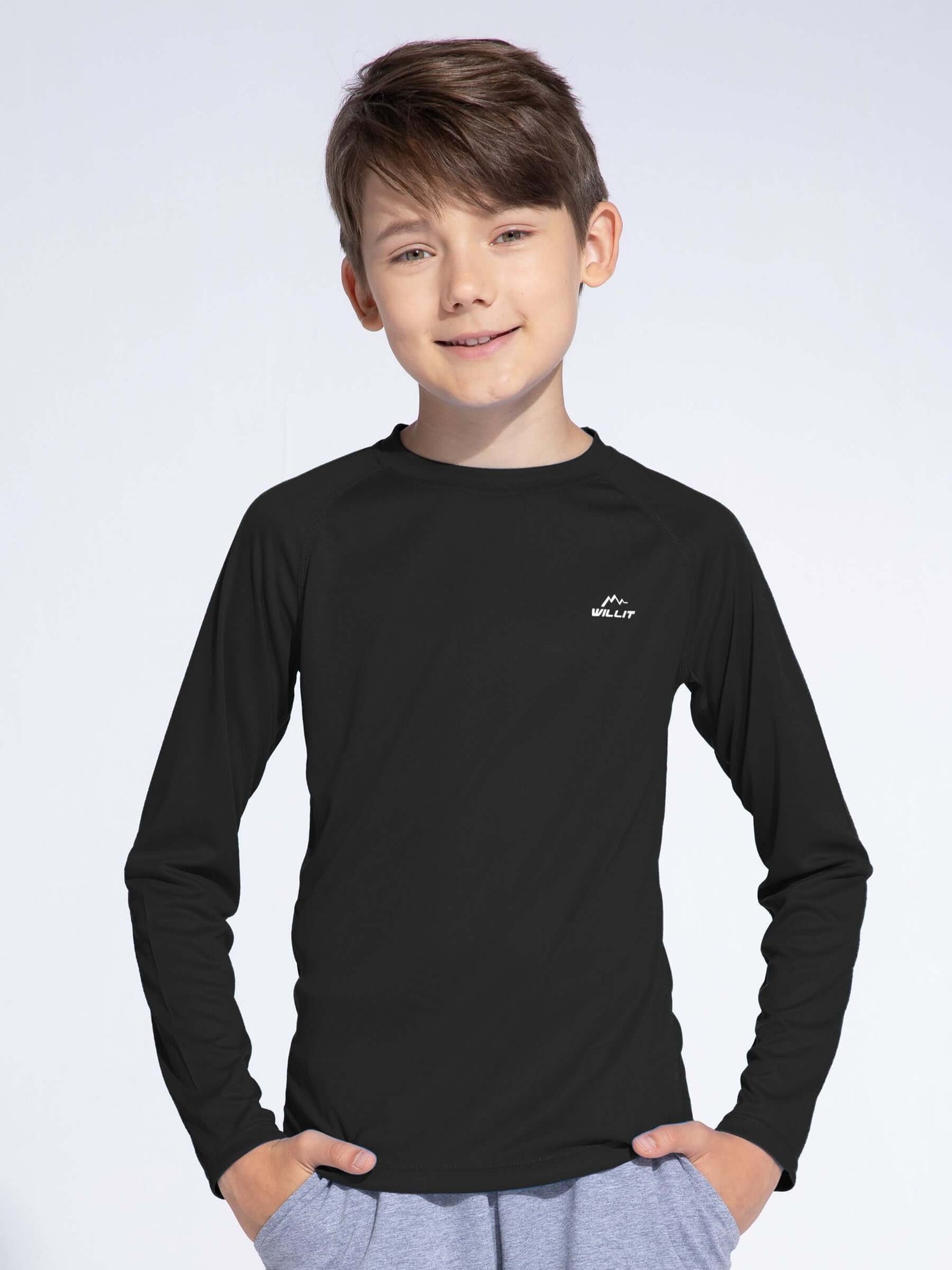 Boy's Long Sleeve Rash Guard Swim Shirts