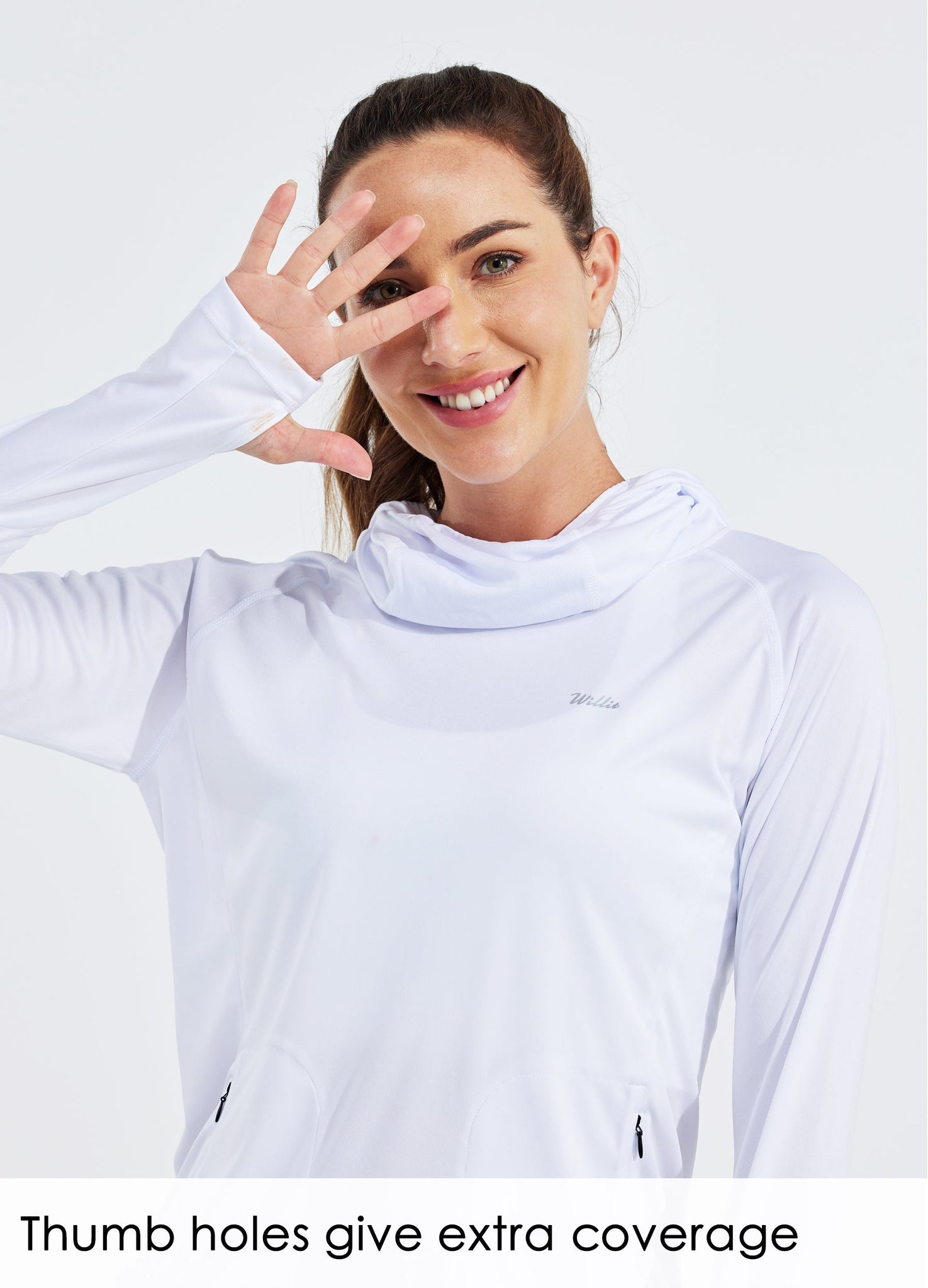 Women's Sun Protection Hoodie Long Sleeve with Face Mask Lightweight