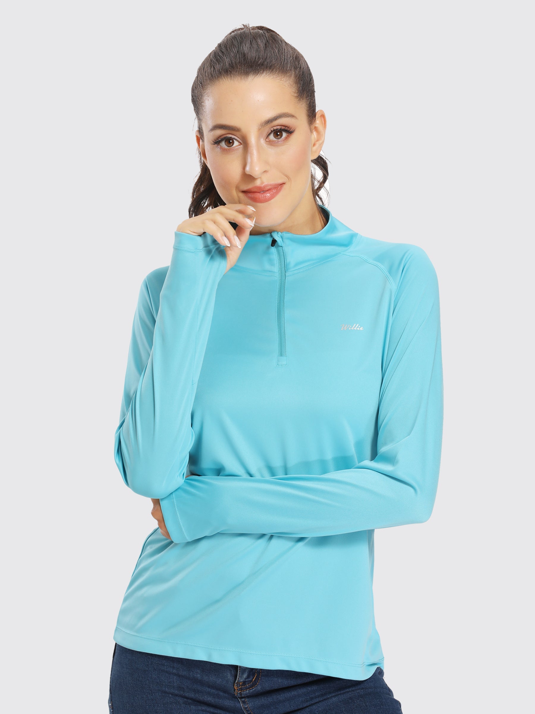 Willit Women's UPF 50+ Sun Protection Shirt Half-Zip