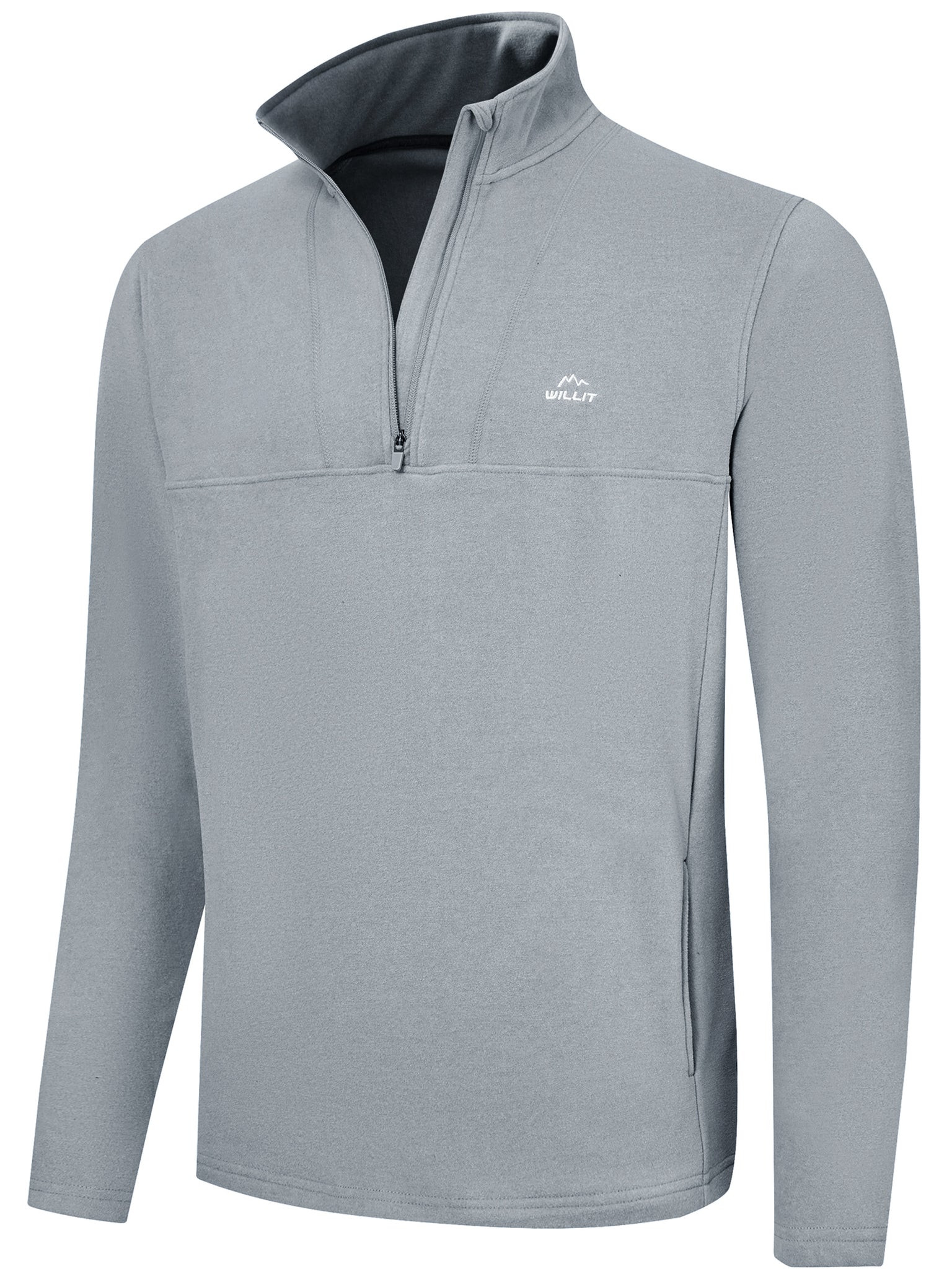 Men's Fleece Quarter Zip Pullover_LightGray_model5